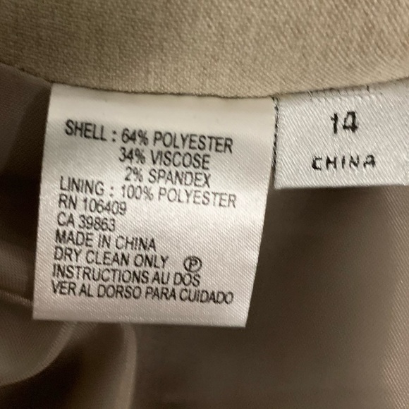 Power Skirt Suit Tahari Designer Neutral Size 12/14 - Picture 10 of 14